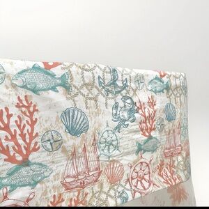Nautical Shower Curtain Fabric Fish Sealife Ocean Marine Bathroom Coastal Cotton